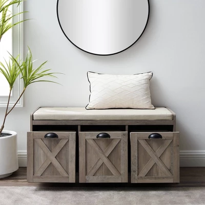 Farmhouse 40" 3 Drawer Storage Bench with Cushion - Saracina Home Farmhouse 40" 3 Drawer Storage Bench With Cushion - Saracina Home -Saracina Home GUEST 41dfbb10 4a84 4b44 8b87 b6d5d31a0ceb