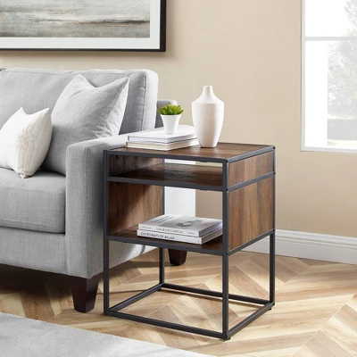 Modern Wood and Metal Side Table with Open Storage - Saracina Home Modern Wood And Metal Side Table With Open Storage - Saracina Home -Saracina Home GUEST 425b9c8f 8e2b 473b 91fb e3b0893471c3
