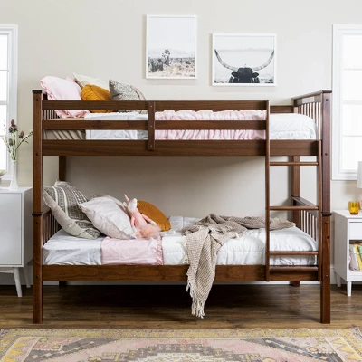 Twin Over Twin Transitional Cottage Solid Pine Bunk Bed Walnut - Saracina Home Twin Over Twin Transitional Cottage Solid Pine Bunk Bed Walnut - Saracina Home -Saracina Home GUEST 42926e28 3ddc 4c25 a548 ce7b84644a93