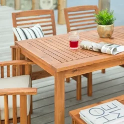 Ravenscroft 6pc Acacia Wood Patio Dining Set - Brown - Saracina Home 2 Ravenscroft 6pc Acacia Wood Patio Dining Set - Brown - Saracina Home -Saracina Home GUEST 45a19482 17fb 4a8d bb35 dfe850341f94