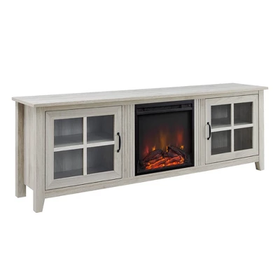 Tasi Transitional Farmhouse Glass Window Pane Door with Electric Fireplace TV Stand for TVs up to 80" - Saracina Home Tasi Transitional Farmhouse Glass Window Pane Door With Electric Fireplace TV Stand For TVs Up To 80" - Saracina Home -Saracina Home GUEST 45df5d3e 75bf 4859 bf16 2a834477a1d2