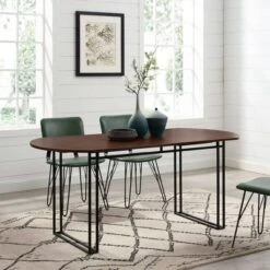 71" Phyllis Modern Drop Leaf Dining Table Walnut - Saracina Home 4 71" Phyllis Modern Drop Leaf Dining Table Walnut - Saracina Home -Saracina Home GUEST 45f0b8e9 d1c4 4c13 8c1b b1c57c6922e3