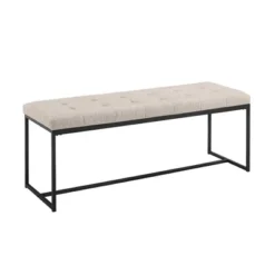 48" Upholstered Bench With Metal Base - Saracina Home 7 48" Upholstered Bench With Metal Base - Saracina Home -Saracina Home GUEST 4715651e 2daa 4dcc b022 0a83e715aab2