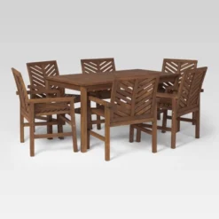 7pc Slatted Chevron Acacia Patio Dining Set - Saracina Home -Saracina Home GUEST 4871da67 cad9 4005 bad1 36caadb12835