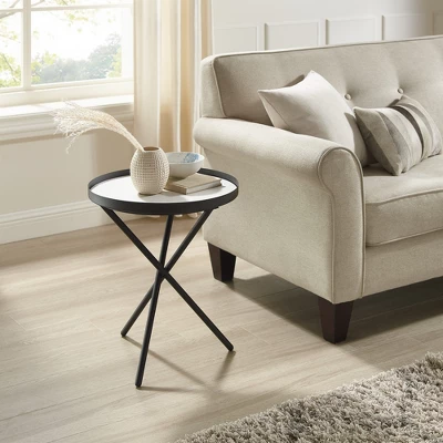 Modern Minimalist Intersecting Tripod Leg Side Table Black/Faux White Marble - Saracina Home Modern Minimalist Intersecting Tripod Leg Side Table Black/Faux White Marble - Saracina Home -Saracina Home GUEST 4ad57594 8c91 4818 ab0d db6fd939b04c