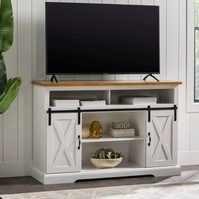Transitional Sliding Barndoor Highboy TV Stand for TVs up to 58" - Saracina Home Transitional Sliding Barndoor Highboy TV Stand For TVs Up To 58" - Saracina Home -Saracina Home GUEST 4c19d460 b0f1 4bd4 adae 7d662cd1c88d