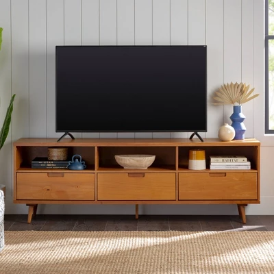 Cara 3 Drawer Mid-Century Modern 3 Drawer TV Stand for TVs up to 80" - Saracina Home Cara 3 Drawer Mid-Century Modern 3 Drawer TV Stand For TVs Up To 80" - Saracina Home -Saracina Home GUEST 4d0aac2c 9b89 4300 b722 f3e9cc07eded