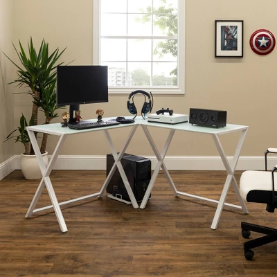 Modern Glass L Shaped Gaming Computer Desk White - Saracina Home Modern Glass L Shaped Gaming Computer Desk White - Saracina Home -Saracina Home GUEST 4d44eb20 12e3 40bb 97f6 4e81c97ce684