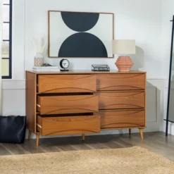 Mid-Century Modern Contoured 6 Drawer Dresser - Saracina Home 6 Mid-Century Modern Contoured 6 Drawer Dresser - Saracina Home -Saracina Home GUEST 4f9f1d1c 1d30 433d abee ec047232182c