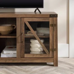 Clarabelle Transitional Glass Barn Door TV Stand For TVs Up To 65" - Saracina Home 8 Clarabelle Transitional Glass Barn Door TV Stand For TVs Up To 65" - Saracina Home -Saracina Home GUEST 4fbc4549 f993 4f5d 8eae 30310081382f