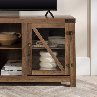 Clarabelle Transitional Glass Barn Door TV Stand for TVs up to 65" - Saracina Home Clarabelle Transitional Glass Barn Door TV Stand For TVs Up To 65" - Saracina Home -Saracina Home GUEST 4fbc4549 f993 4f5d 8eae 30310081382f