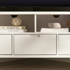 Cara Mid-Century Modern 3 Drawer Corner TV Stand For TVs Up To 58" - Saracina Home -Saracina Home GUEST 4fd87e73 4820 481c 992e dd4b9bda1b48