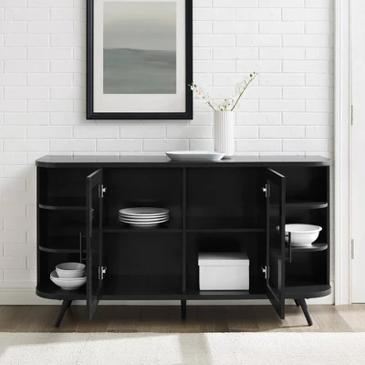 Mid-Century Modern Glass Double Door Curved Sideboard - Saracina Home Mid-Century Modern Glass Double Door Curved Sideboard - Saracina Home -Saracina Home GUEST 4fda4073 3ab4 4dc1 9d2b 29da563a6ed9