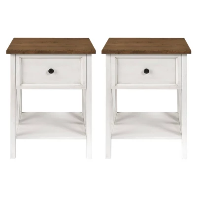 Set of 2 Farmhouse Single Drawer V Frame Nightstands - Saracina Home Set Of 2 Farmhouse Single Drawer V Frame Nightstands - Saracina Home -Saracina Home GUEST 50285f74 c096 4646 942b 6ccbf5d3dde3
