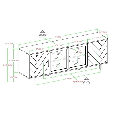 Vik Modern Boho 4 Door Herringbone TV Stand for TVs up to 80" - Saracina Home Vik Modern Boho 4 Door Herringbone TV Stand For TVs Up To 80" - Saracina Home -Saracina Home GUEST 52b388c7 9de8 439f b345 685161ddaa8a