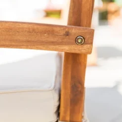 Acacia Wood X-Back Love Seat With Cushions Brown - Saracina Home -Saracina Home GUEST 55ed72cc a28a 447d 9d4f 8282777f0da0