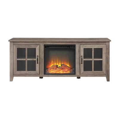 Transitional Farmhouse Window Pane Fireplace TV Stand for TV's up to 65" Gray Wash - Saracina Home Transitional Farmhouse Window Pane Fireplace TV Stand For TV's Up To 65" Gray Wash - Saracina Home -Saracina Home GUEST 56313ce7 d8ea 4cfc 931a adb53f731833