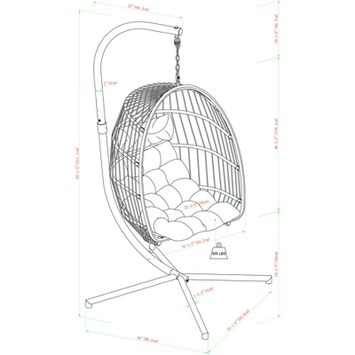 Toluca Hanging Outdoor Boho Egg Chair with Cushion - Saracina Home Toluca Hanging Outdoor Boho Egg Chair With Cushion - Saracina Home -Saracina Home GUEST 56aea60f 8fb1 4dcb a5cc 5a0af51b2f08