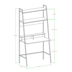 36" Writing Desk With Open Storage Ladder Bookshelf - Saracina Home -Saracina Home GUEST 57892fcd 555d 4b9c a414 11a241c58962