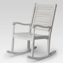 Bamberg Transitional Acacia Wood Outdoor Rocking Chair - Saracina Home -Saracina Home GUEST 5a86f5a0 2763 4859 9f98 43217eb6c795