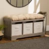 42" Upholstered Wood Entryway Bench With Storage - Saracina Home