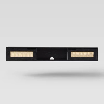 Modern Boho Floating TV Stand for TVs up to 65" with Rattan Doors - Saracina Home Modern Boho Floating TV Stand For TVs Up To 65" With Rattan Doors - Saracina Home -Saracina Home GUEST 5c5da2f8 f207 45f0 8aa1 950d825c82f9