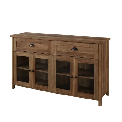 Millia Transitional Farmhouse 4 Door Sideboard with Glass Panels - Saracina Home Millia Transitional Farmhouse 4 Door Sideboard With Glass Panels - Saracina Home -Saracina Home GUEST 5c66efc8 55bc 4305 94f6 da5485aef7b6