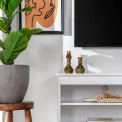 Modern Contemporary Simple Wood Storage Console TV Stand For TVs Up To 65" - Saracina Home -Saracina Home GUEST 5d33ce91 88d1 4797 bd70 3bbe4e080c85