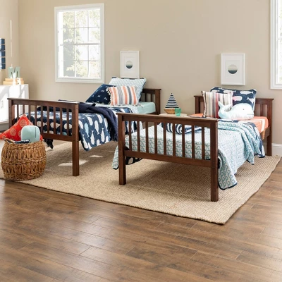 Twin Over Twin Transitional Cottage Solid Pine Bunk Bed Walnut - Saracina Home Twin Over Twin Transitional Cottage Solid Pine Bunk Bed Walnut - Saracina Home -Saracina Home GUEST 5d387518 9553 4862 a964 b55e6299999e