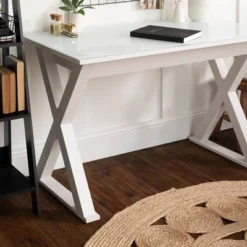 Glass Top Writing Desk With Drawer - Saracina Home -Saracina Home GUEST 5d75243e f631 430a b818 897be8ca9091