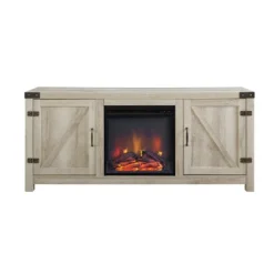 Clarabelle Double Door Farmhouse Electric Fireplace TV Stand For TVs Up To 65" - Saracina Home -Saracina Home GUEST 5ef641f8 4e27 4d8e ad18 dd6891280903