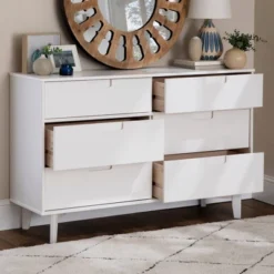 Mid-Century Modern Groove Wood 6 Drawer Dresser - Saracina Home 4 Mid-Century Modern Groove Wood 6 Drawer Dresser - Saracina Home -Saracina Home GUEST 5f343547 8bdb 4ab5 8100 4810a89a5608