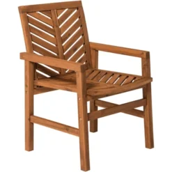 2pk Slatted Chevron Acacia Wood Patio Chairs - Saracina Home -Saracina Home GUEST 602118da f5b3 4252 87d9 b77d1af36857