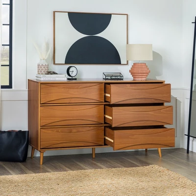 Mid-Century Modern Contoured 6 Drawer Dresser - Saracina Home Mid-Century Modern Contoured 6 Drawer Dresser - Saracina Home -Saracina Home GUEST 6064d6cb 5a30 4857 807c b8d5d64567a9