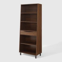 72.5" Mid-Century Modern 1 Drawer Angled Bookshelf - Saracina Home 2 72.5" Mid-Century Modern 1 Drawer Angled Bookshelf - Saracina Home -Saracina Home GUEST 609b9da8 328d 4712 b54d c7f889c7330c