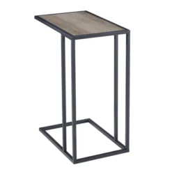 23" Modern Rectangle Two-Tone C Side Table With Metal Base - Saracina Home -Saracina Home GUEST 60d202d8 3d4a 432c abd0 7647db4d46f5