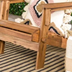 Genovia Transitional Acacia Wood Outdoor Adirondack Chair - Saracina Home -Saracina Home GUEST 60d413d6 0ef4 4722 84c8 62681699e910