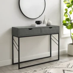 Faux Shagreen Modern 2 Drawer Entry Table - Saracina Home 6 Faux Shagreen Modern 2 Drawer Entry Table - Saracina Home -Saracina Home GUEST 6219430c 32ea 4f7f 80c4 8c4b297fdf88