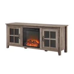 Transitional Farmhouse Window Pane Fireplace TV Stand For TV's Up To 65" Gray Wash - Saracina Home 5 Transitional Farmhouse Window Pane Fireplace TV Stand For TV's Up To 65" Gray Wash - Saracina Home -Saracina Home GUEST 6381d9dd 9082 439c 8d52 c52d569b90f9