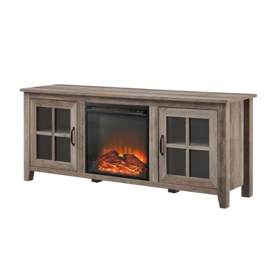 Transitional Farmhouse Window Pane Fireplace TV Stand for TV's up to 65" Gray Wash - Saracina Home Transitional Farmhouse Window Pane Fireplace TV Stand For TV's Up To 65" Gray Wash - Saracina Home -Saracina Home GUEST 6381d9dd 9082 439c 8d52 c52d569b90f9
