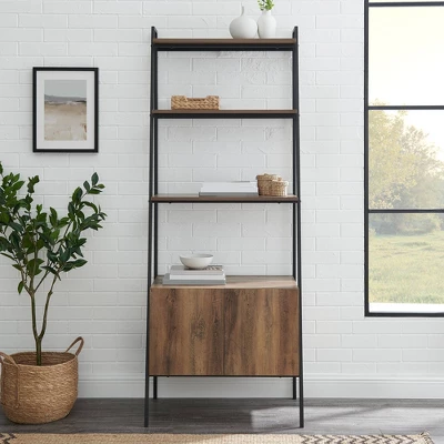 72" Open Shelf and Closed Storage Cabinet Ladder Bookcase - Saracina Home 72" Open Shelf And Closed Storage Cabinet Ladder Bookcase - Saracina Home -Saracina Home GUEST 63ba128c 347b 49bc b7d3 5a205f7232df