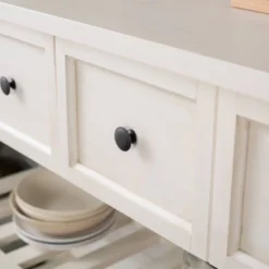 48" Farmhouse Solid Wood 2 Drawer Buffet White - Saracina Home -Saracina Home GUEST 647ab7e8 3c9a 4e65 bc71 7f38e193a85e