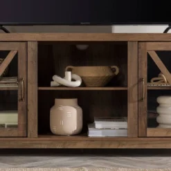 Clarabelle Transitional Glass Barn Door TV Stand For TVs Up To 65" - Saracina Home 7 Clarabelle Transitional Glass Barn Door TV Stand For TVs Up To 65" - Saracina Home -Saracina Home GUEST 6628f029 4b8f 424d 8cff 4b7e2252ac0b