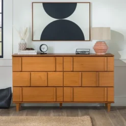 Modern Vertical Accent Solid Wood 6 Drawer Double Dresser - Saracina Home -Saracina Home GUEST 666b6db8 6305 47ae a961 acc292975524