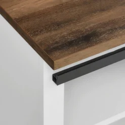 48" Transitional Sliding Barn Door Wood Bench White/Rustic Oak - Saracina Home 4 48" Transitional Sliding Barn Door Wood Bench White/Rustic Oak - Saracina Home -Saracina Home GUEST 6676a183 4d1a 454c b6ab f9fb464a2509