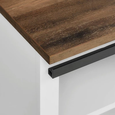 48" Transitional Sliding Barn Door Wood Bench White/Rustic Oak - Saracina Home 48" Transitional Sliding Barn Door Wood Bench White/Rustic Oak - Saracina Home -Saracina Home GUEST 6676a183 4d1a 454c b6ab f9fb464a2509