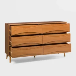 Mid-Century Modern Contoured 6 Drawer Dresser - Saracina Home 17 Mid-Century Modern Contoured 6 Drawer Dresser - Saracina Home -Saracina Home GUEST 66fb51cb 1672 46be 9ea3 83daad767b13
