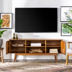 Solid Wood Mid-Century Modern TV Stand For TVs Up To 65" - Saracina Home -Saracina Home GUEST 686002c1 8c90 4149 bce4 d40fc12f1038