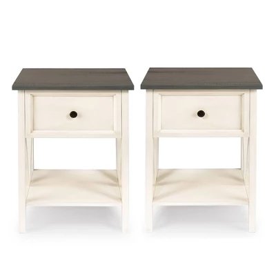 Set of 2 Farmhouse Single Drawer V Frame Nightstands - Saracina Home Set Of 2 Farmhouse Single Drawer V Frame Nightstands - Saracina Home -Saracina Home GUEST 69c1cb7f c5f8 45c8 a09a c17d10dc02f9