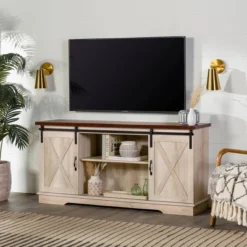 Modern Transitional Sliding Barndoor TV Stand For TVs Up To 65"- Saracina Home 15 Modern Transitional Sliding Barndoor TV Stand For TVs Up To 65"- Saracina Home -Saracina Home GUEST 6cfa14d3 36c0 4768 9784 c3a77c7e184f